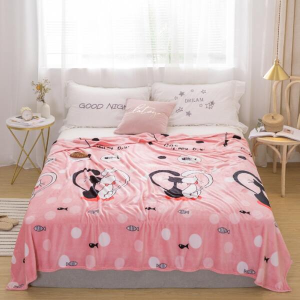 

Cartoon Graphic Blanket, Pink