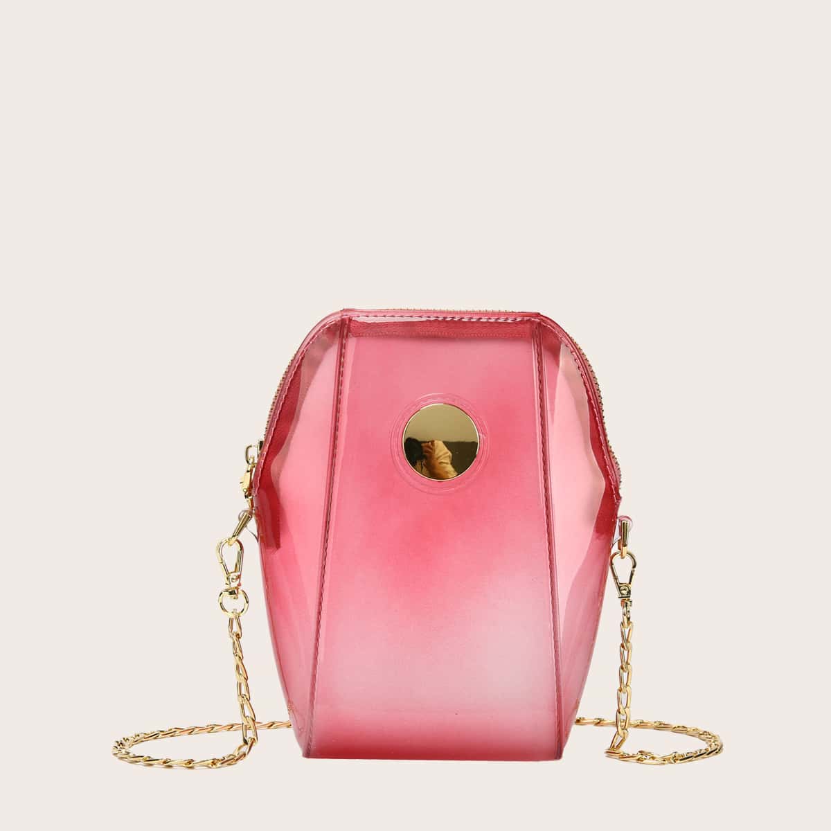 

Clear Chain Crossbody Bag, Pink