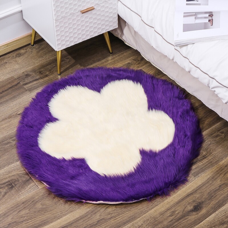 

Flower Pattern Plush Carpet, Multicolor