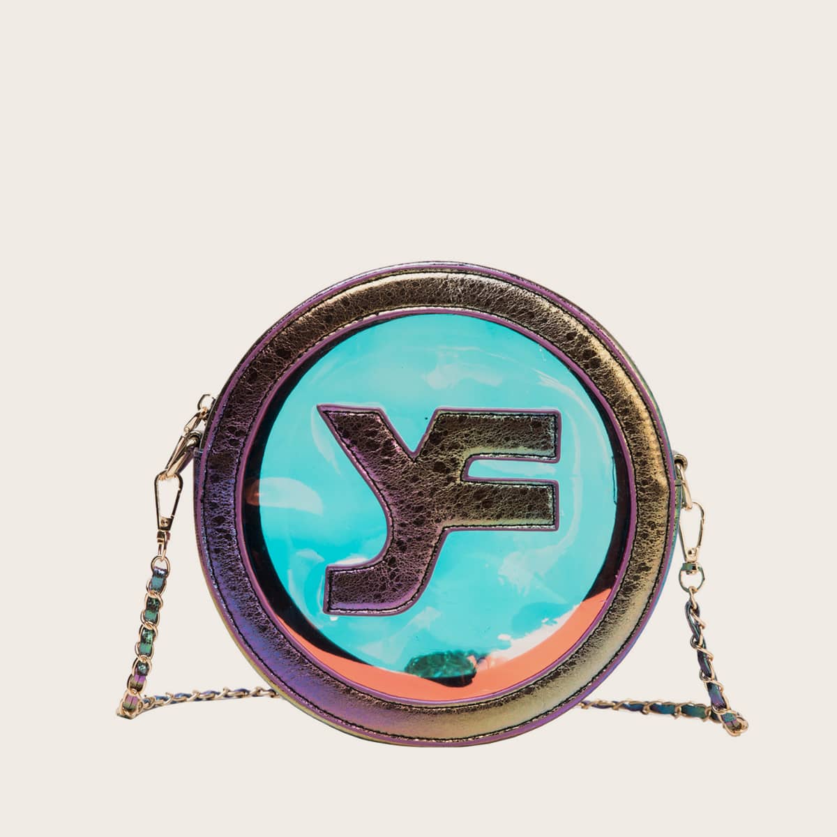 

Round Holographic Crossbody Bag, Multicolor