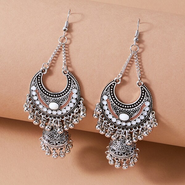 

Серьги-подвески Jhumka с подвеской, Серебряные