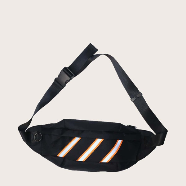 

Мужской полосатый Fanny Pack, Чёрный