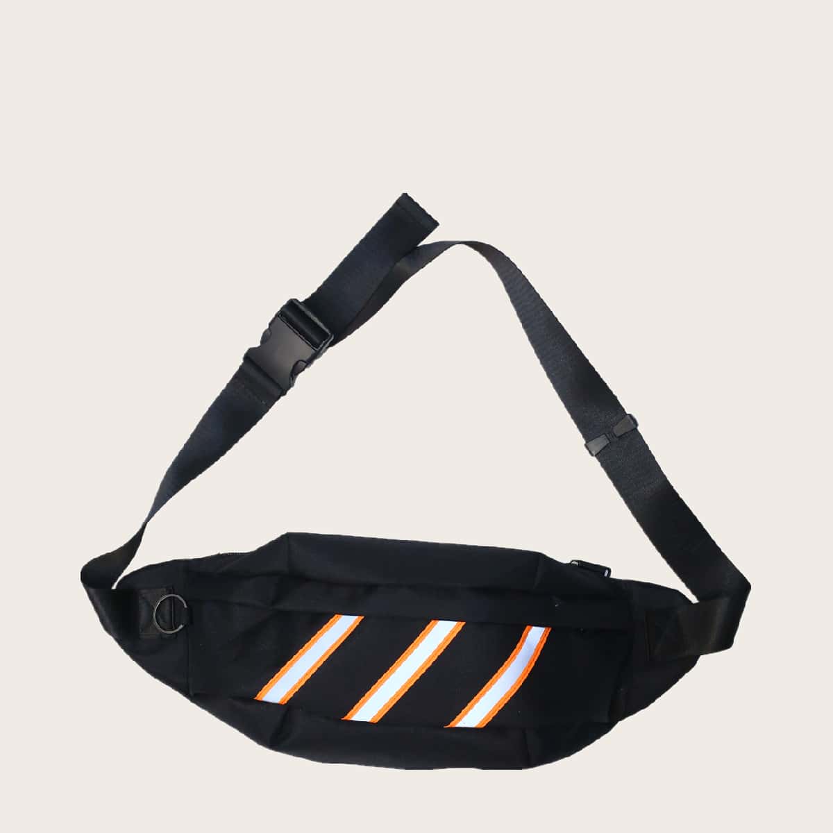 

Guys Striped Fanny Pack, Black