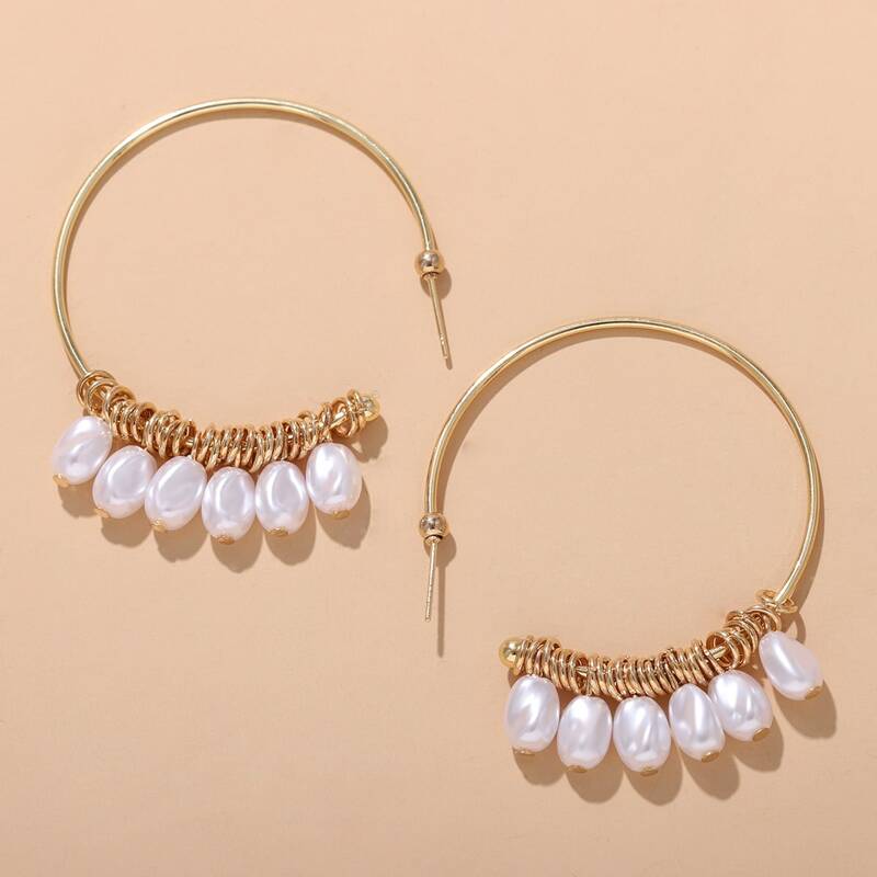 

Faux Pearl Decor Drop Earrings, Multicolor
