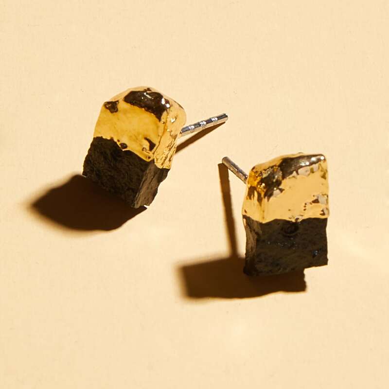 

Two Tone Stud Earrings, Gold