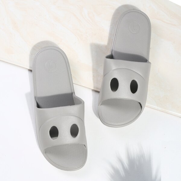 

Men Open Toe Hollow Out Slippers, Grey