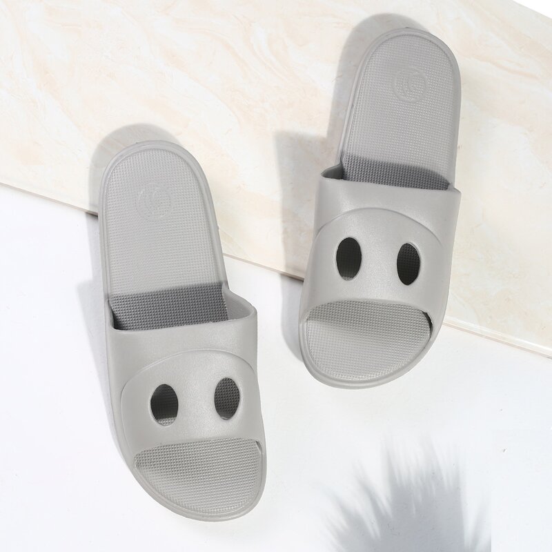 

Guys Open Toe Hollow Out Slippers, Grey