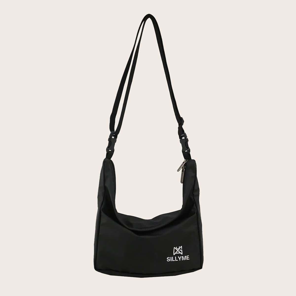 

Guys Letter Graphic Crossbody Bag, Black