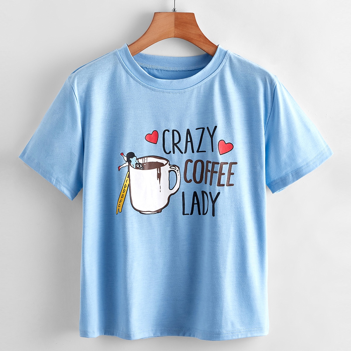Cartoon And Slogan Graphic Tee thumbnail