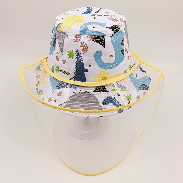 

Girls Dinosaur Pattern Removable Bucket Hat, Multicolor