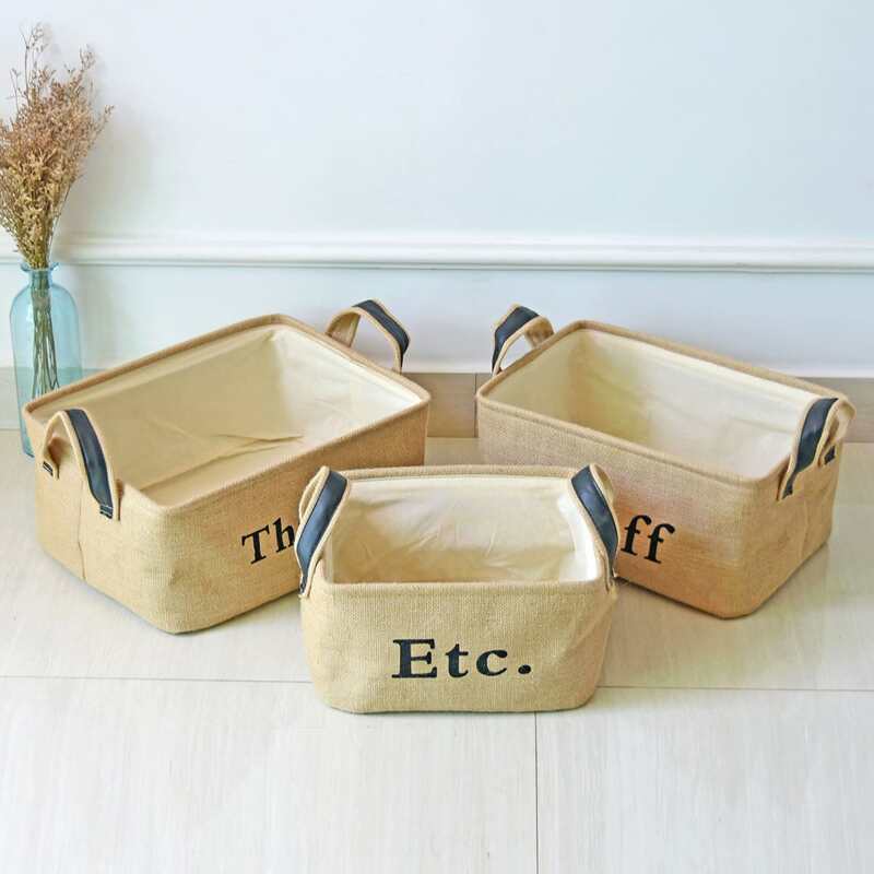 

1pc Letter Graphic Storage Basket, Khaki