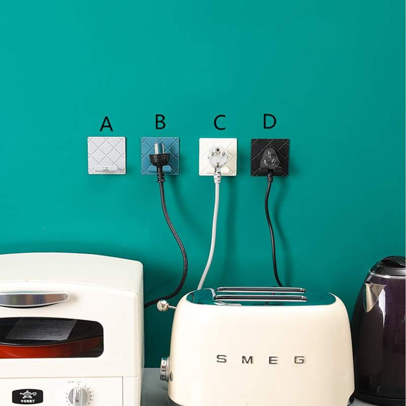 

1pc Wall Mounted Power Plug Holder, Multicolor