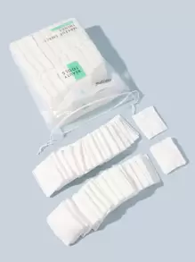 MEI LA MEI 222片雙面雙效三明治化妝棉墊，省水化妝上妝與卸妝棉墊，臉部毛巾、棉棒、化妝棉巾 - 白色 - 查看 3