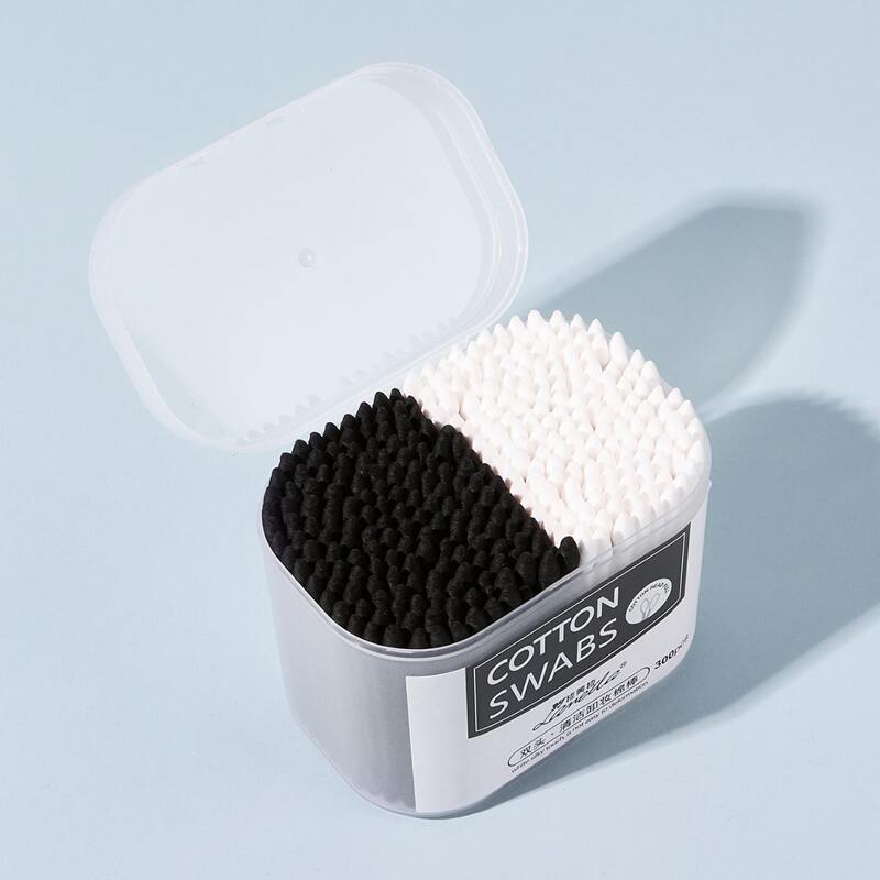 

250pcs Makeup Cotton Swab, Black and white