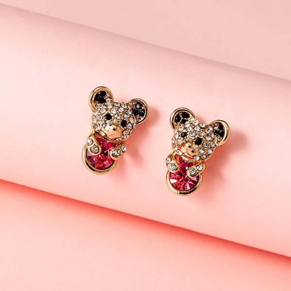 

Bear Design Stud Earrings, Multicolor