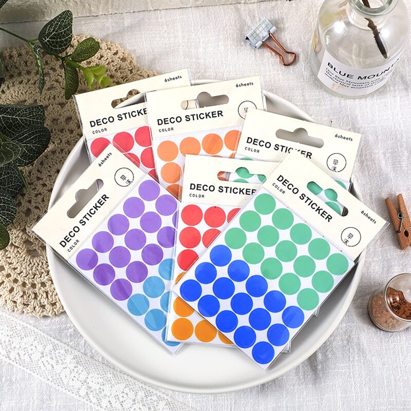 

6sheets Circle Pattern Sticker, Multicolor