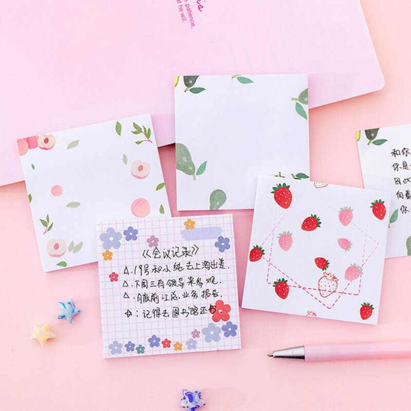 

2packs Fruit Print Random Sticky Note, Multicolor