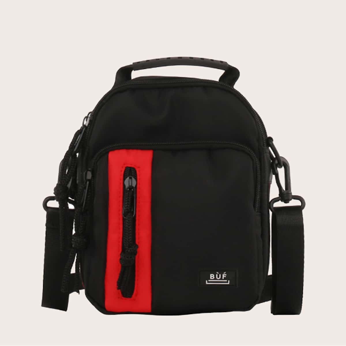 

Guys Zip Front Crossbody Bag, Black