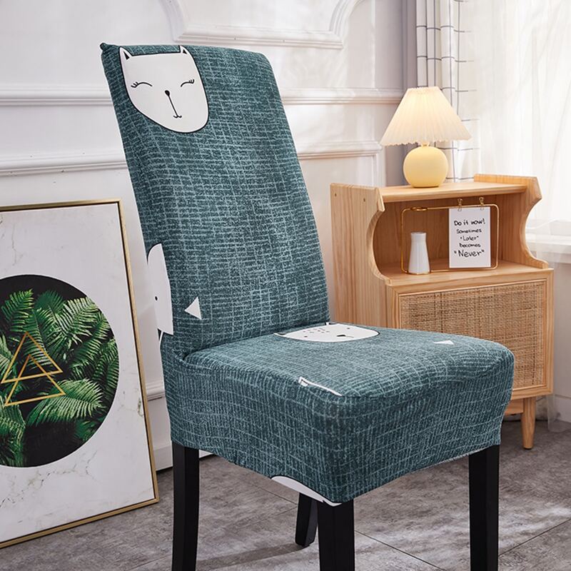 

1pc Cartoon Graphic Stretchy Chair Cover, Multicolor
