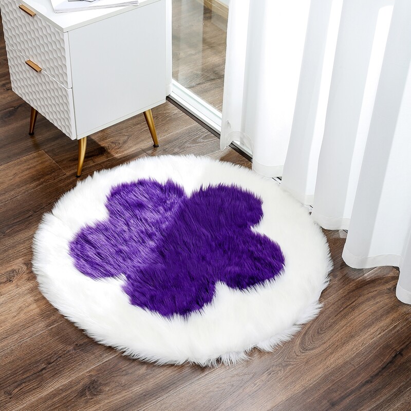 

Flower Pattern Plush Floor Mat, Multicolor