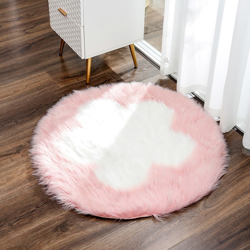 

Flower Pattern Plush Floor Mat, Multicolor