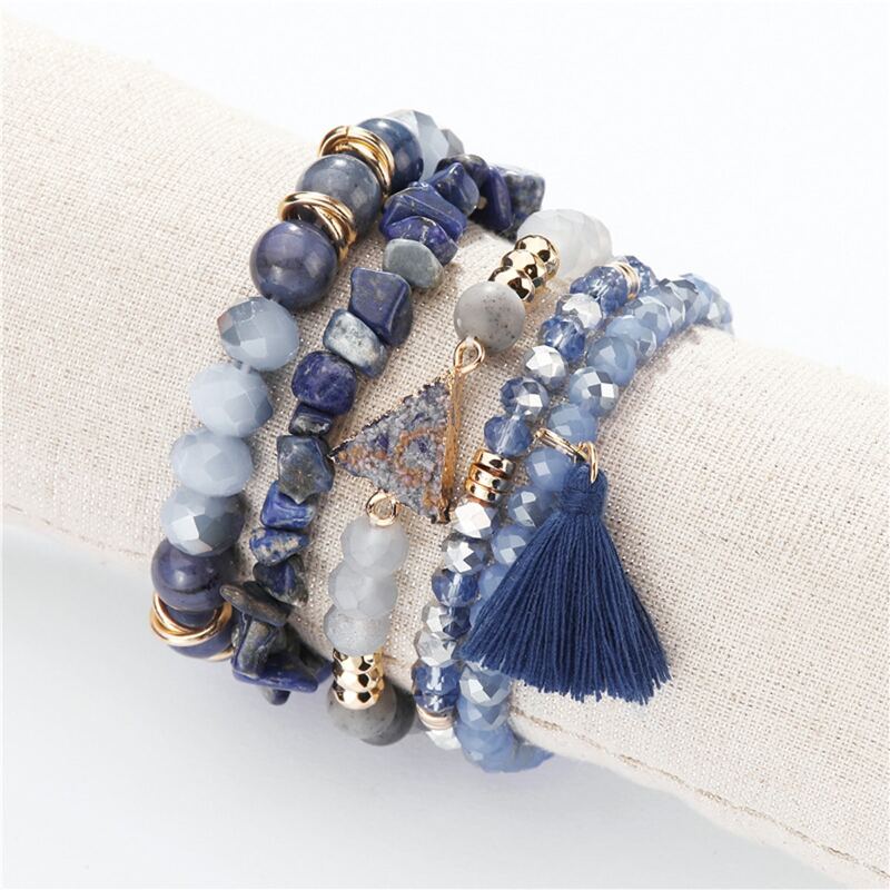 

5pcs Tassel Charm Bracelet, Multicolor