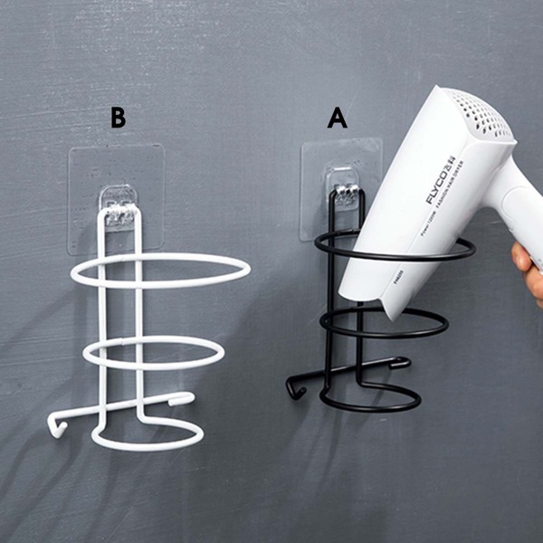 

1pc Iron Hair Dryer Holder, Black and white