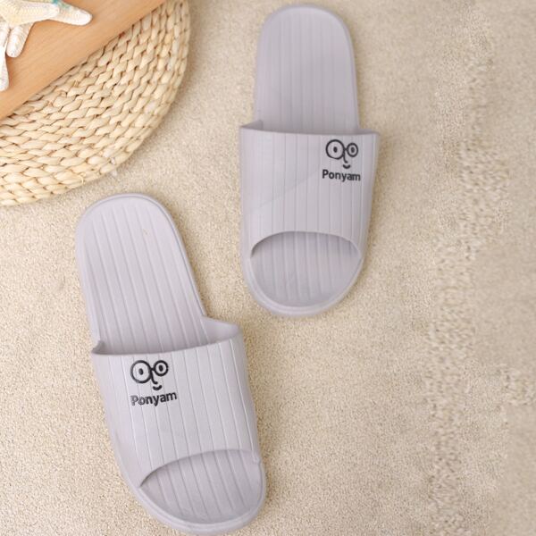 

Men Letter & Cartoon Graphic Slippers, Grey