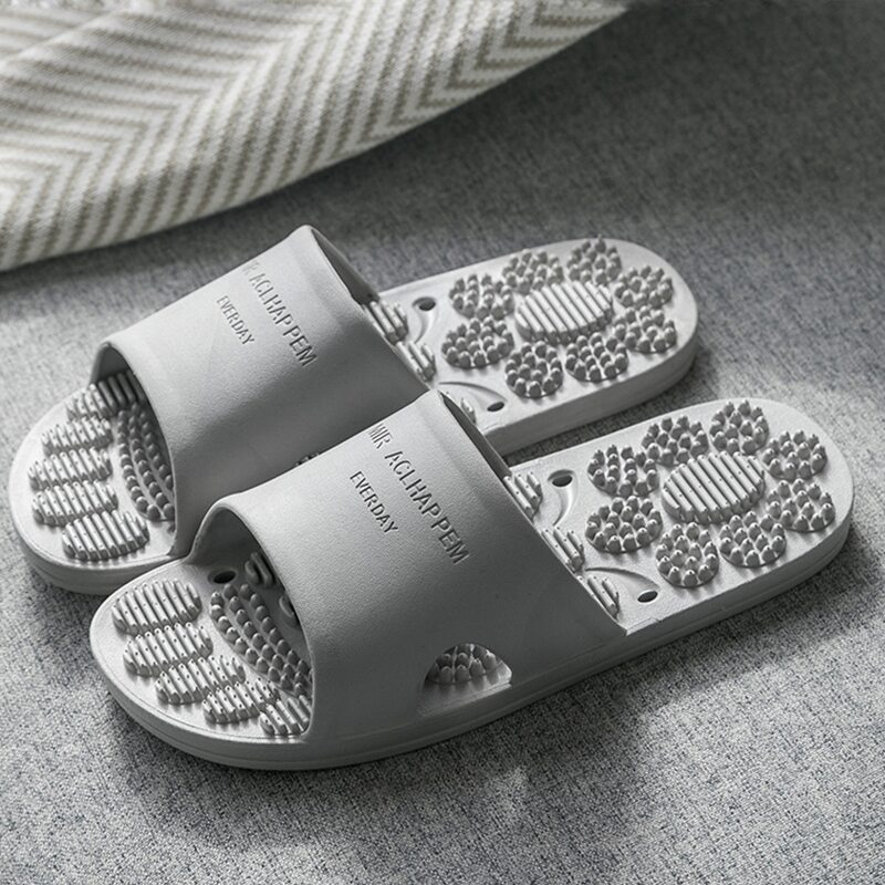 

Guys Letter Graphic Non-slip Slippers, Grey