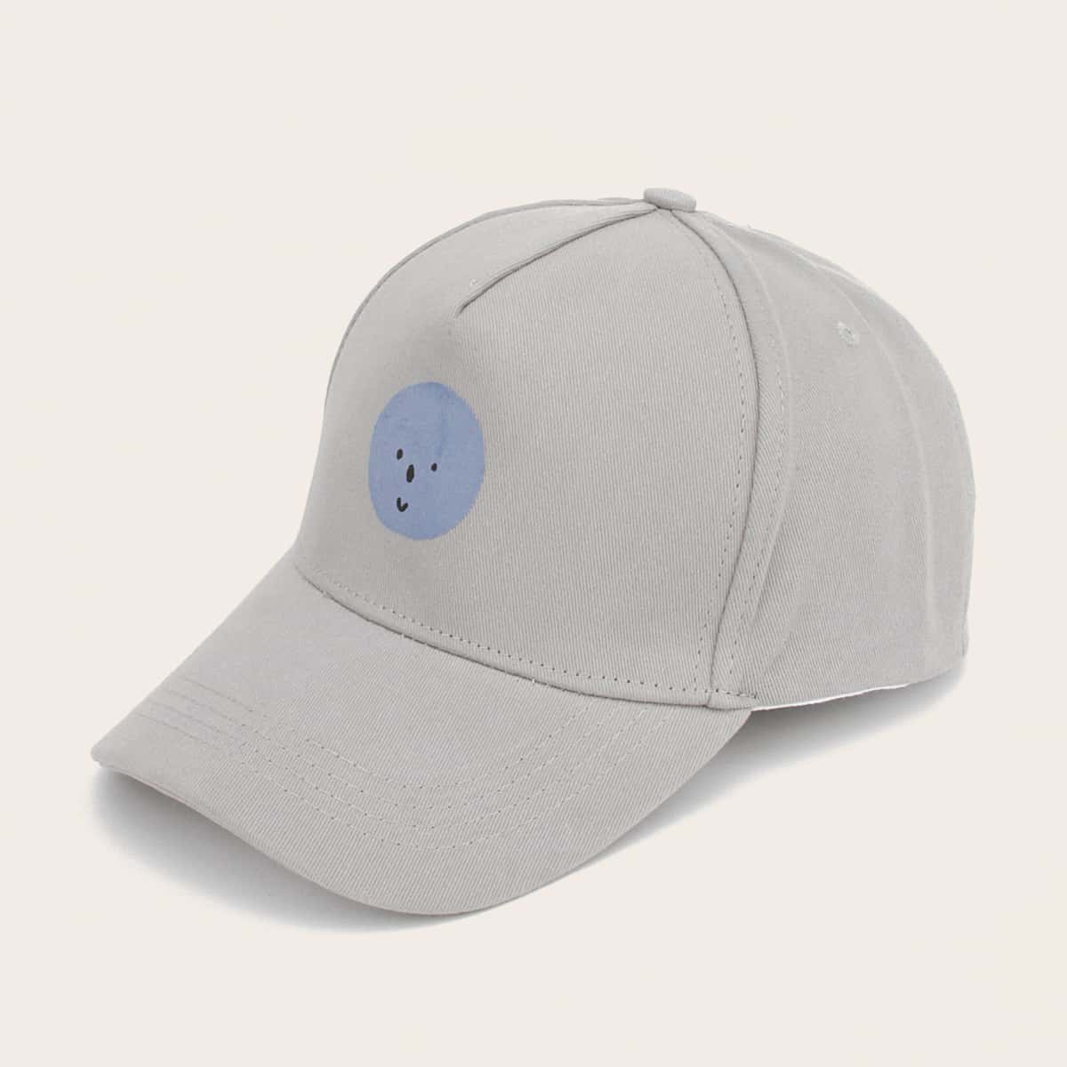 

Smiley Pattern Baseball Cap, Grey