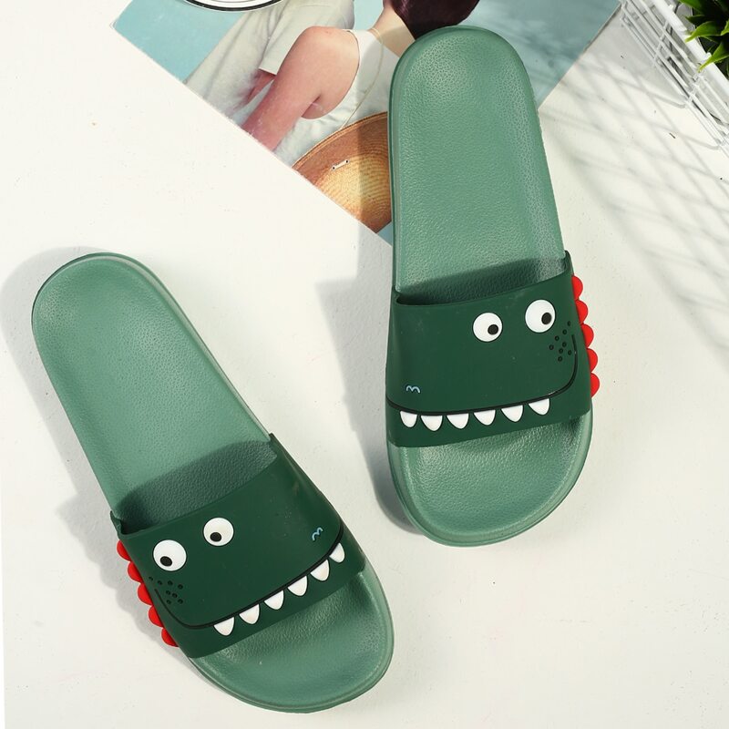 

Guys Dinosaur Graphic Slippers, Green