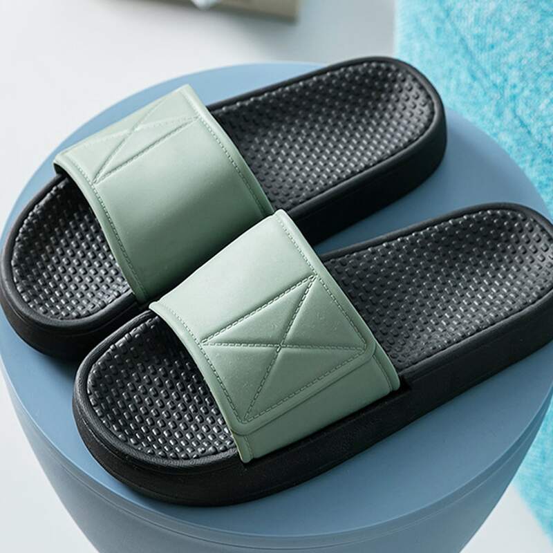 

Guys Open Toe Non-slip Slippers, Green