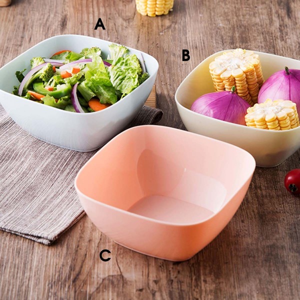 

1pc Square Plastic Bowl, Multicolor