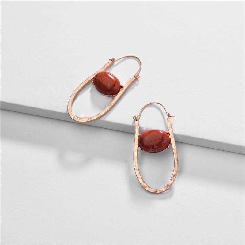 

Stone Decor Hoop Earrings, Multicolor