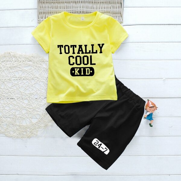

Toddler Boys Slogan Graphic Tee With Track Shorts, Multicolor