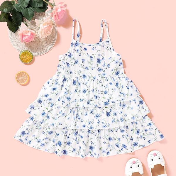 

Toddler Girls Tiered Layered Floral Cami Dress, Multicolor