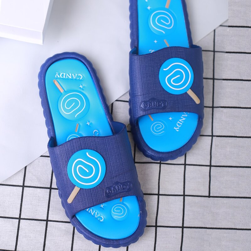 

Guys Candy Graphic Slippers, Blue