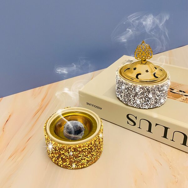 

1pc Ceramic Incense Burner With Lid, Multicolor