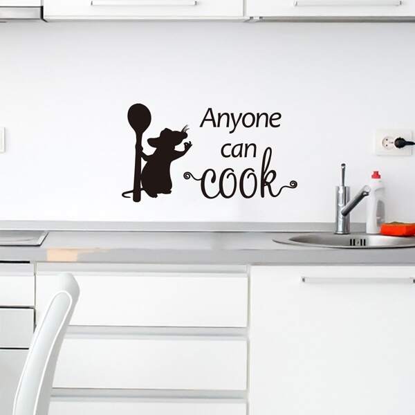 

Slogan Graphic Wall Sticker, Black