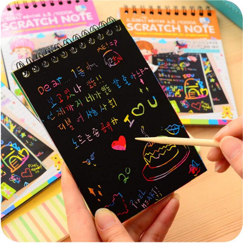 

1pack Random Drawing Scratch Notebook, Multicolor