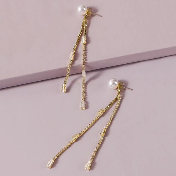 

Long Strip Earring Jackets, Gold