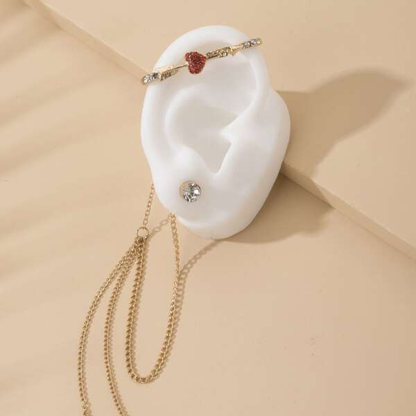 

1pc Arrow Deign Ear Climber, Gold