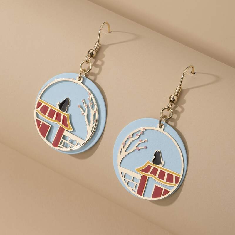 

Color Block Drop Earrings, Multicolor