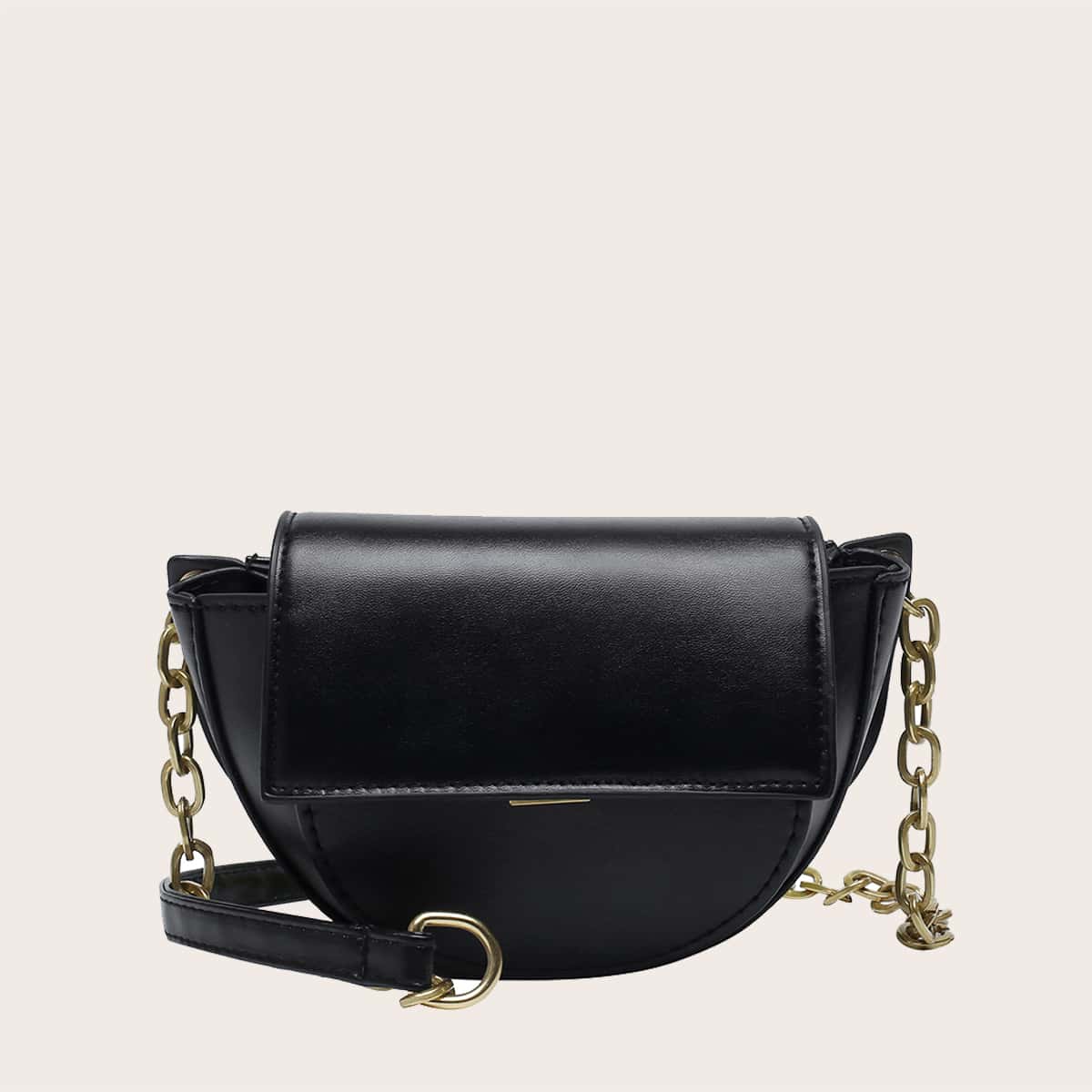 

Minimalist Flap Crossbody Bag, Black