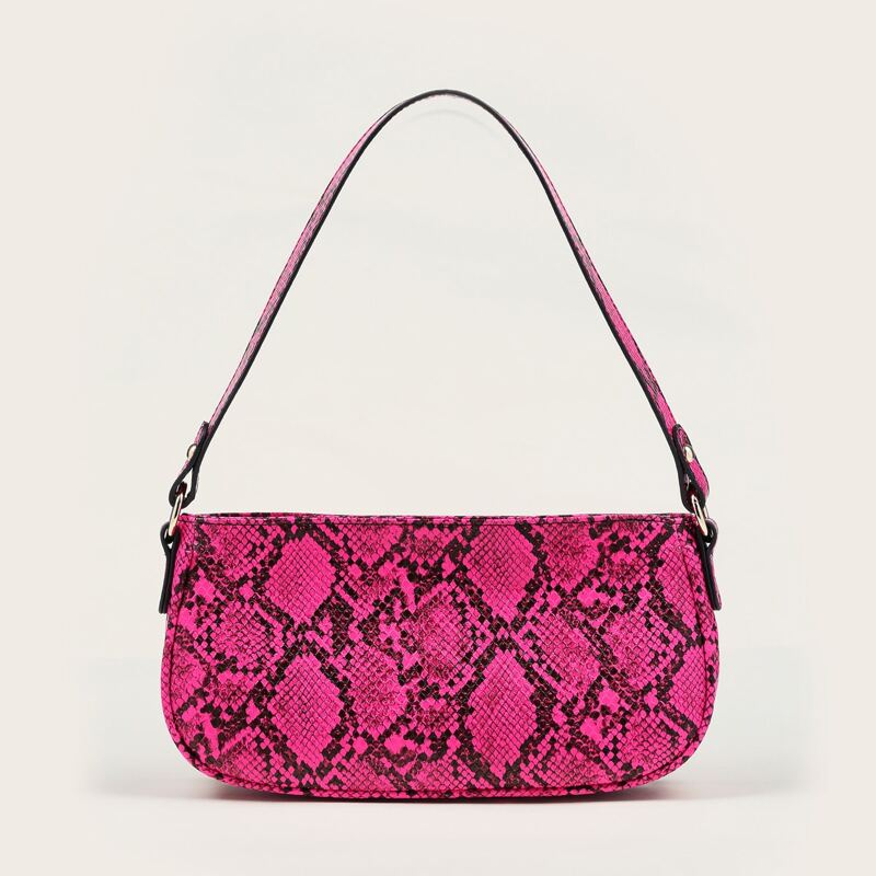 

Snakeskin Print Tote Bag, Neon