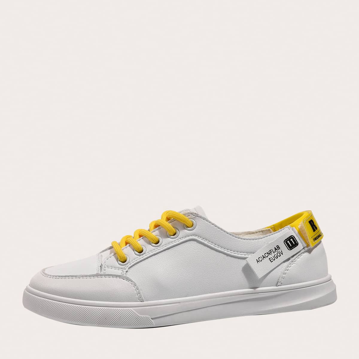 

Lace-up Front Low Top Skate Shoes, White