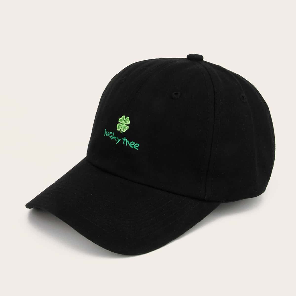

Letter Embroidery Baseball Cap, Black