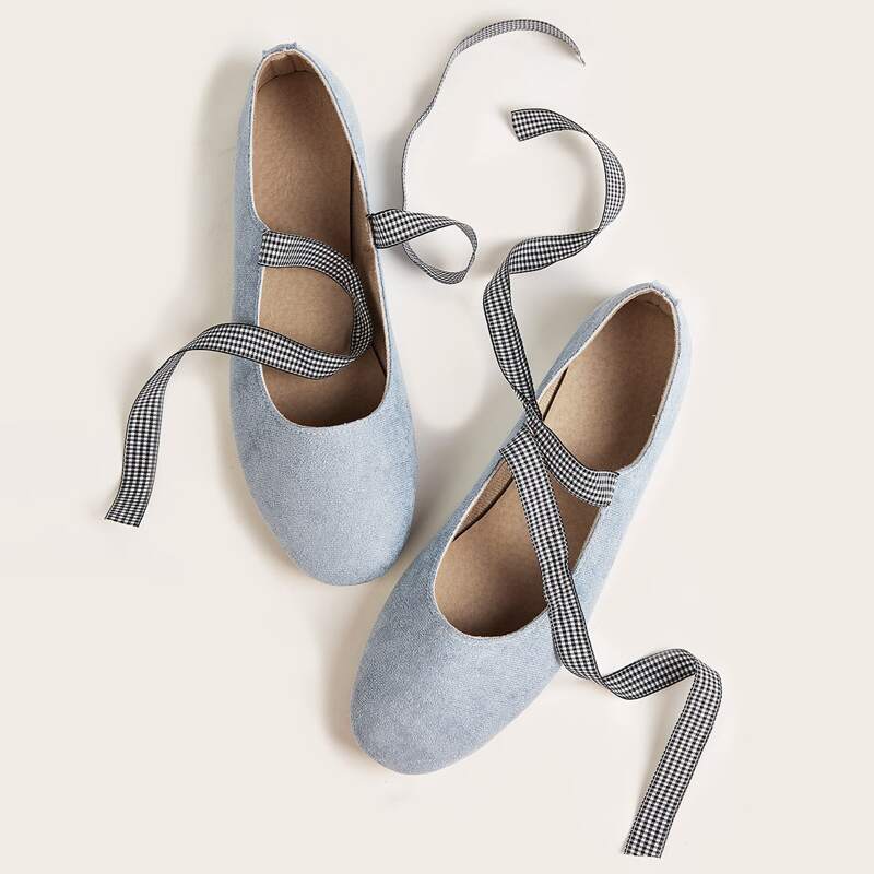 

Bow Knot Decor Ballet Flats, Blue