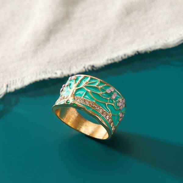 

Rhinestone Decor Ring, Blue