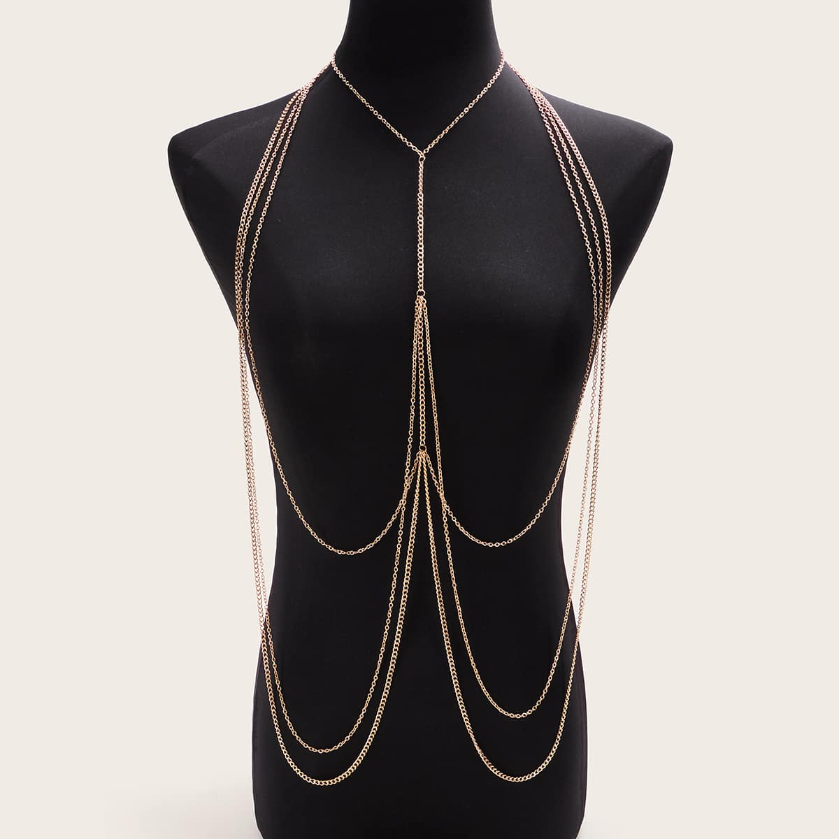 

Solid Layered Body Chain, Gold